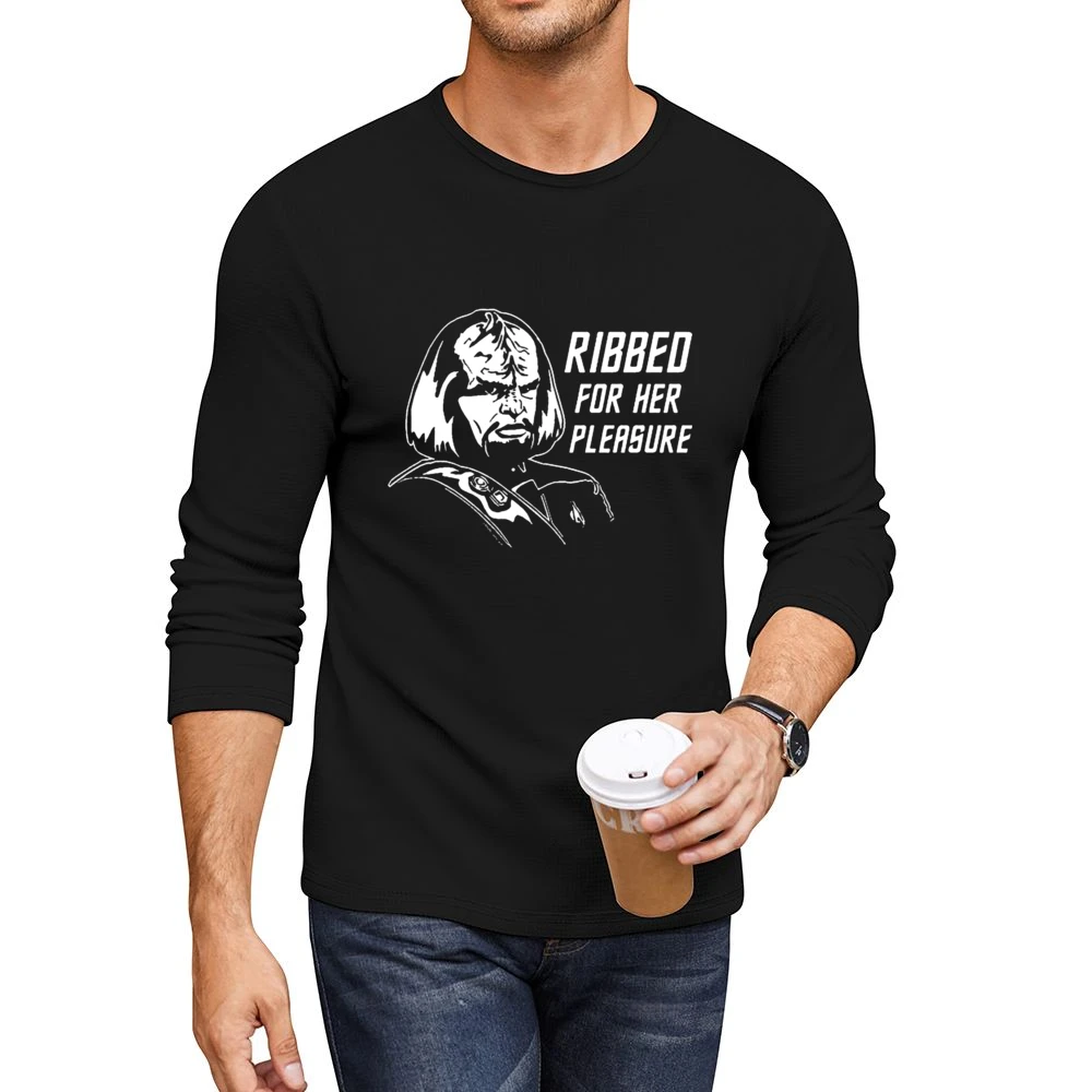 Funny star trek Klingon ribbed for her pleasure Men CrewNeck Long Sleeve T-Shirt