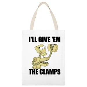Futurama Clamps White Canvas Tote Shopping Bag