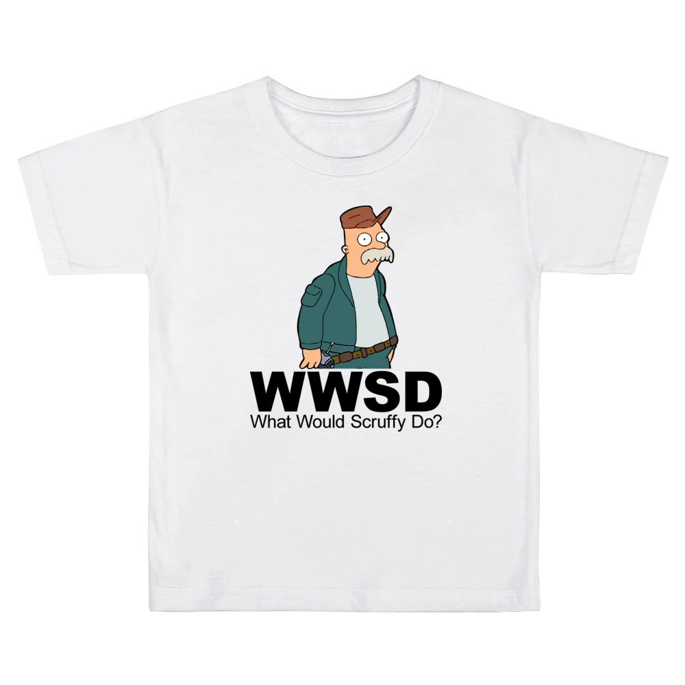 Futurama Scruffy The Janitor Kids Boys Girls T-Shirt