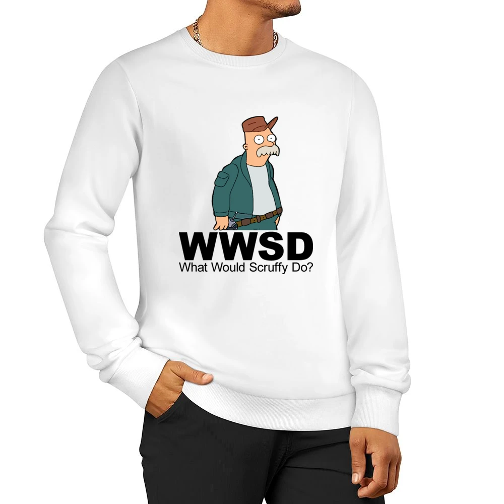 Futurama Scruffy The Janitor Men Pullover Sweatshirt