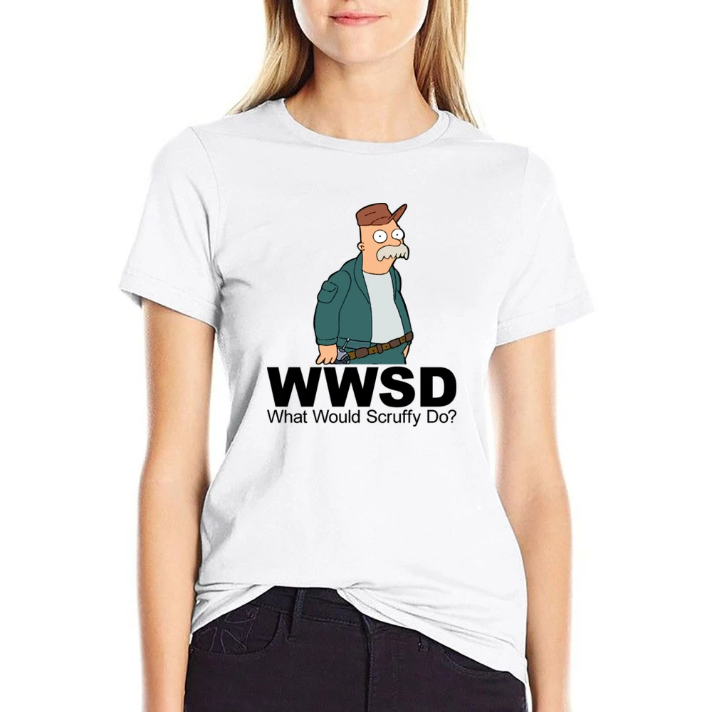 Futurama Scruffy The Janitor US Size Women Ladies T-shirt