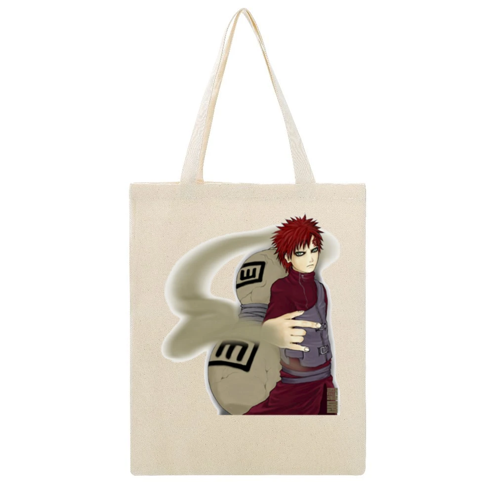 Gaara of the Sand Waterfall from Naruto Shippuden Anime Manga Beige Canvas Tote Shopping Bag