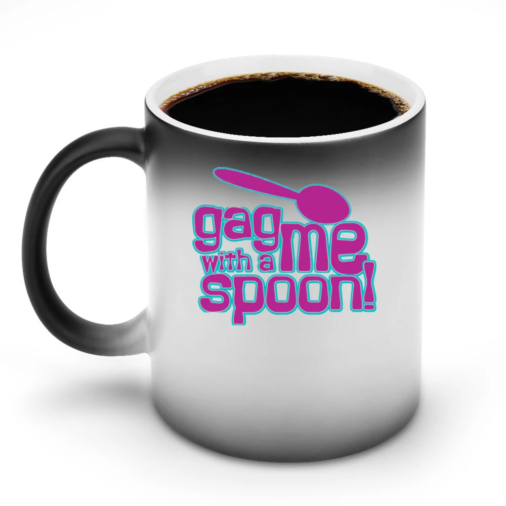 Gag Me With a Spoon Funny Retro 80s Joke Discoloration Mug