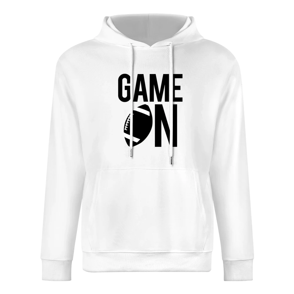 Game On Fun Football Game Day Graphic Fan Tee Shirt European Size Men Hoodie