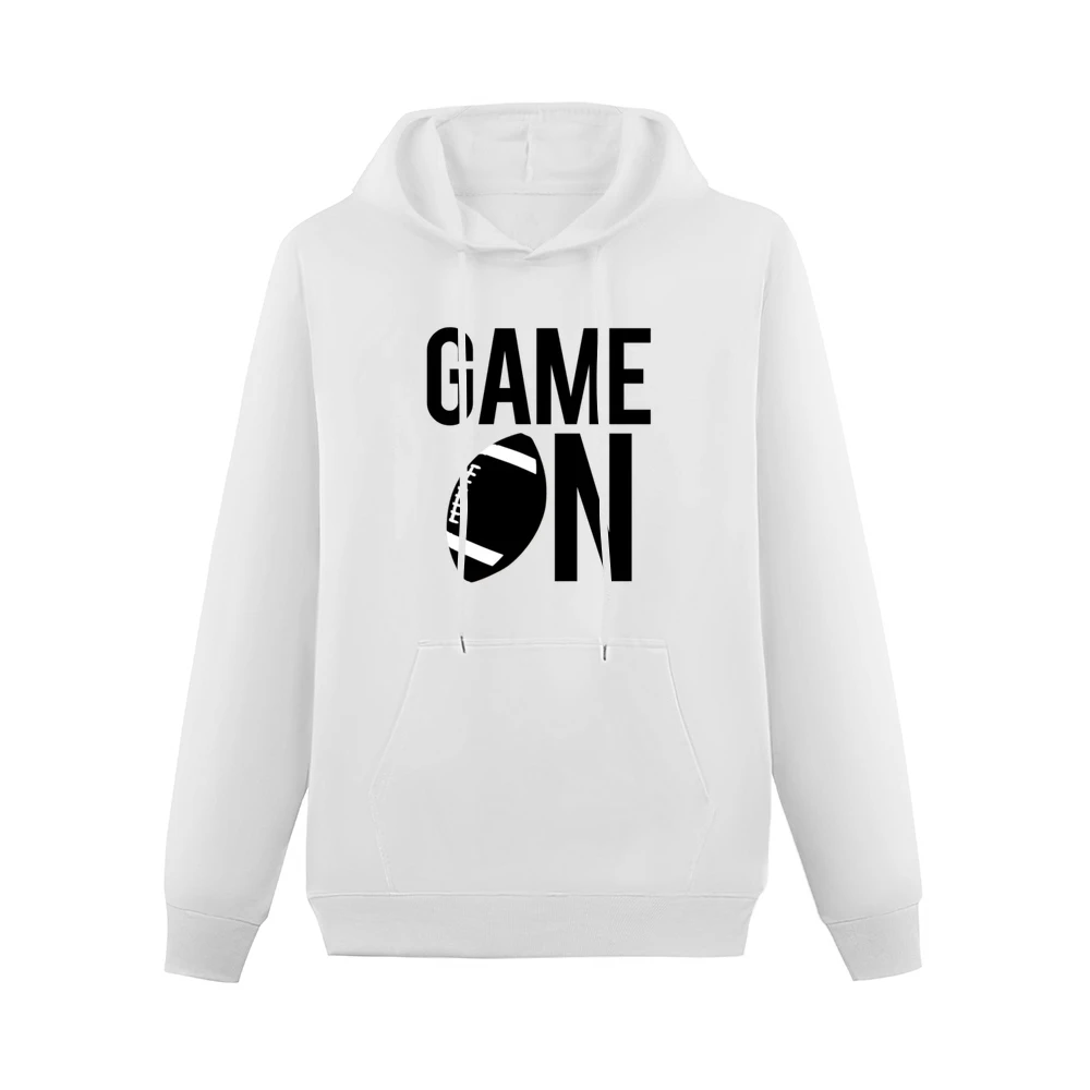 Game On Fun Football Game Day Graphic Fan Tee Shirt Men Hoodie With Pocket