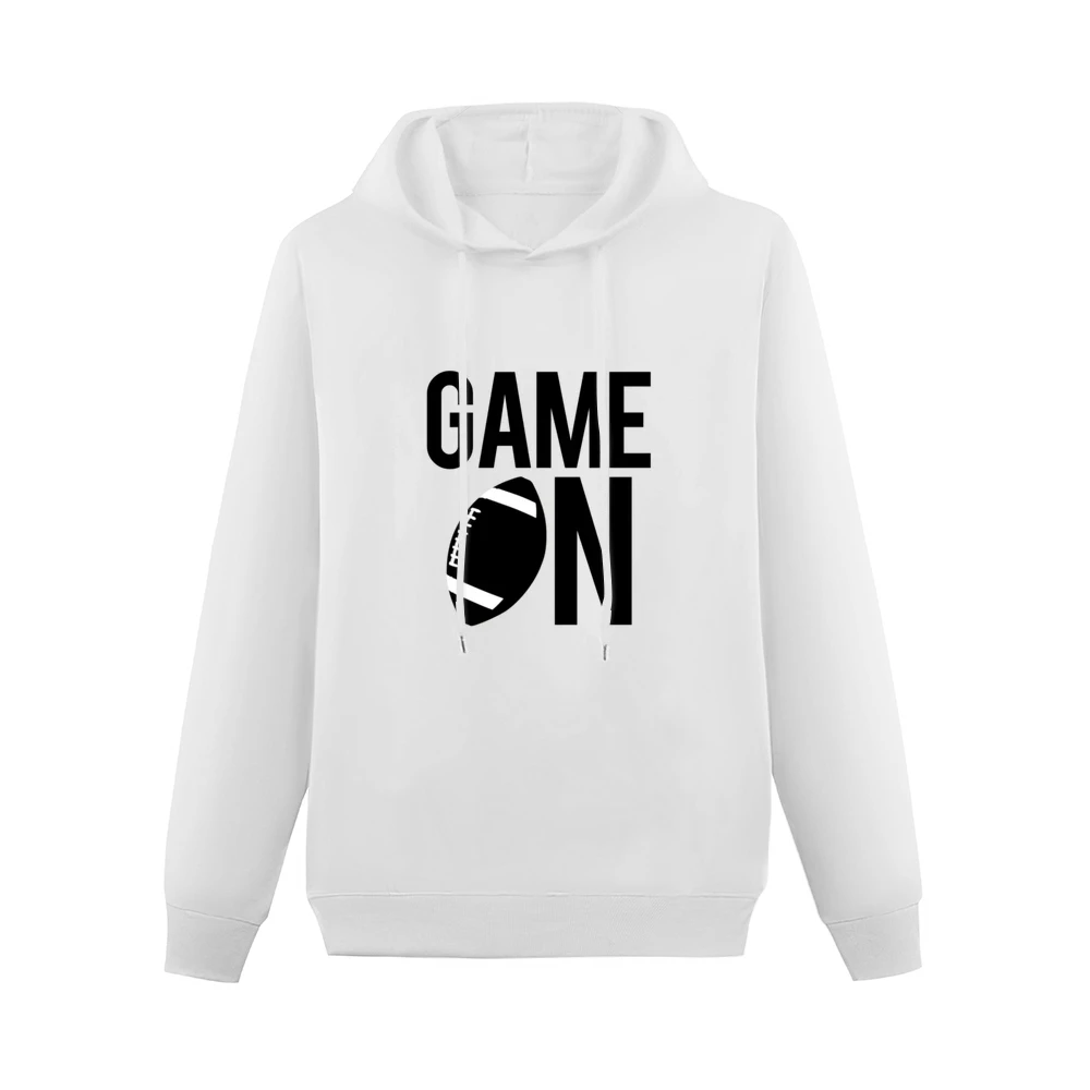 Game On Fun Football Game Day Graphic Fan Tee Shirt Men Hoodie Without Pocket