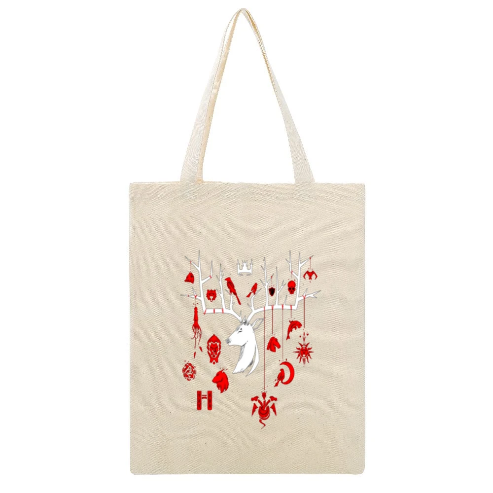 Game of Thrones Tshirt Beige Canvas Tote Shopping Bag