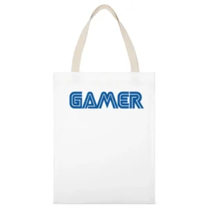 Gamer Fun Nintendo Geek Nerd Graphic Video Game White Canvas Tote Shopping Bag