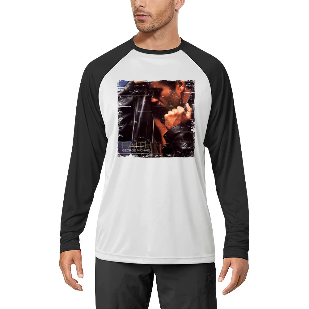 George Michael Faith Album Cover Distressed Image Men Long Sleeve T-Shirt