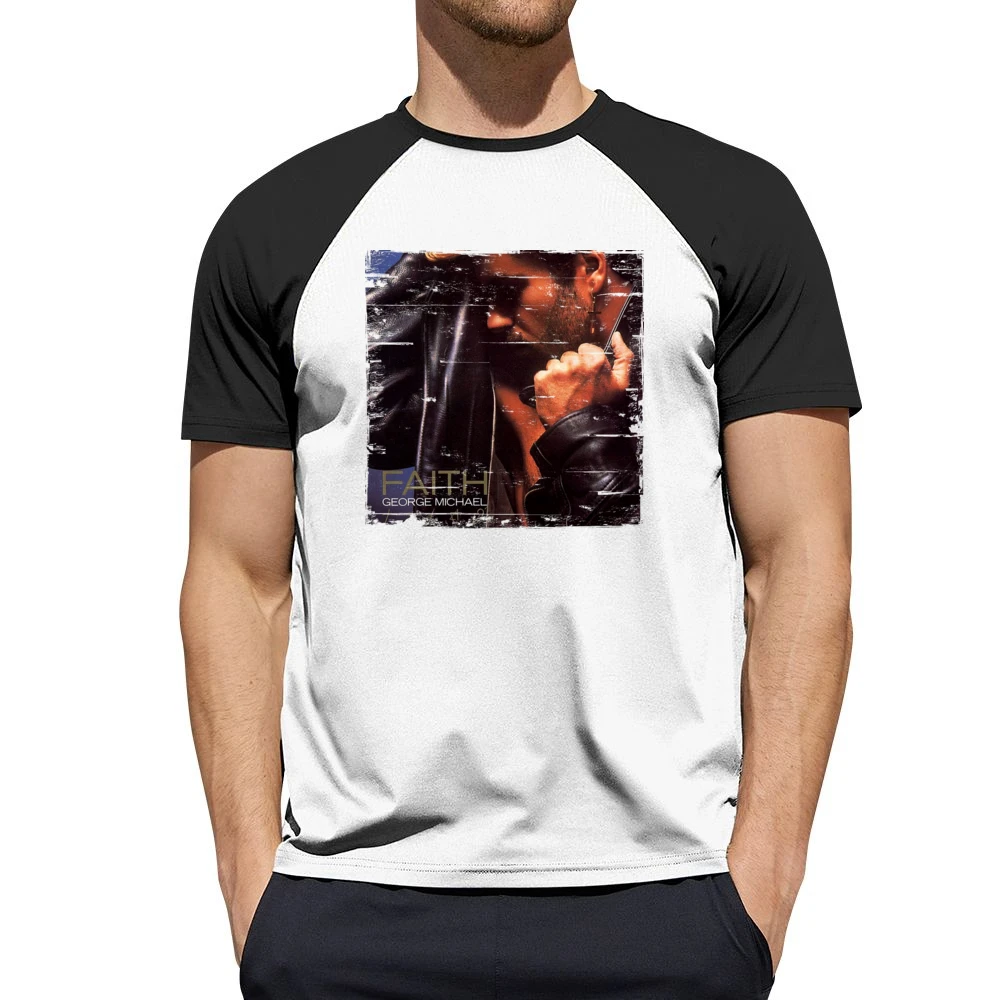 George Michael Faith Album Cover Distressed Image Men Short Sleeve T-Shirt