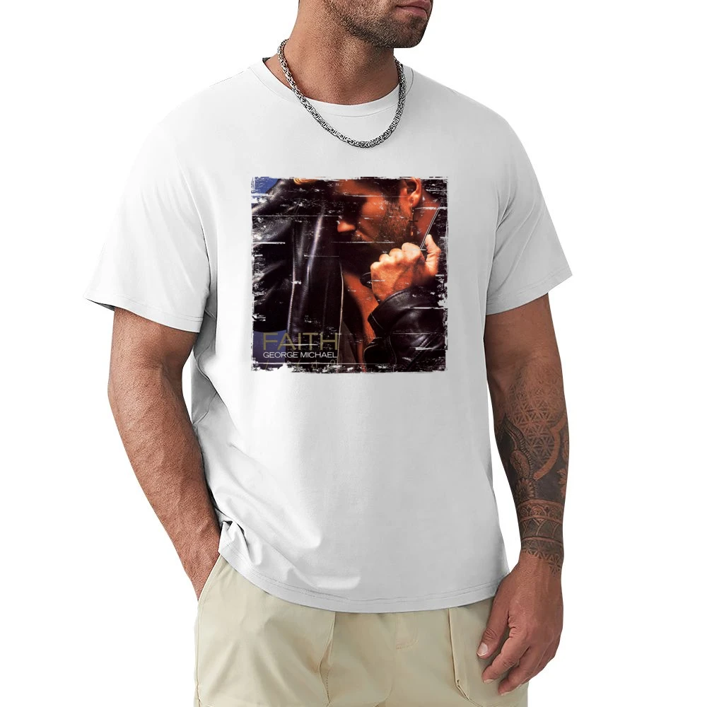 George Michael Faith Album Cover Distressed Image Premium Men T-shirt