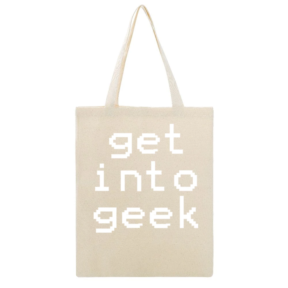 Get Into Geek - lifestyle Beige Canvas Tote Shopping Bag