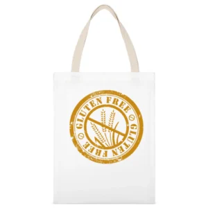 Gluten Free Food Fun Wheat Allergy Health Lifestyle White Canvas Tote Shopping Bag