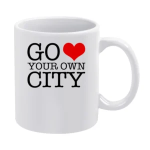 Go Heart Your Own City Funny Love Parody Graphic Tee Shirt White Mug