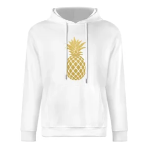 Golden Pineapple Fun Popular Cool Fruit Graphic Summer European Size Men Hoodie