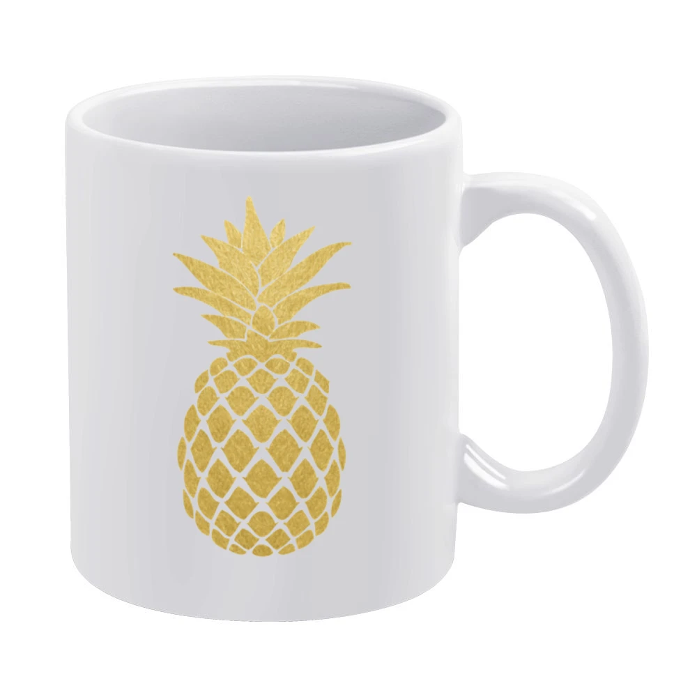 Golden Pineapple Fun Popular Cool Fruit Graphic Summer White Mug