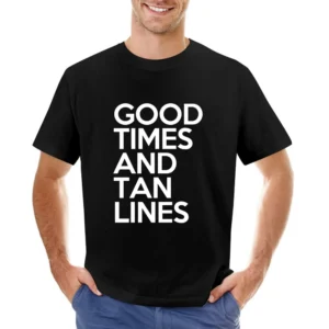 Good Times And Tan Lines Fun Summer Beach Graphic Asian Size Men T-Shirt