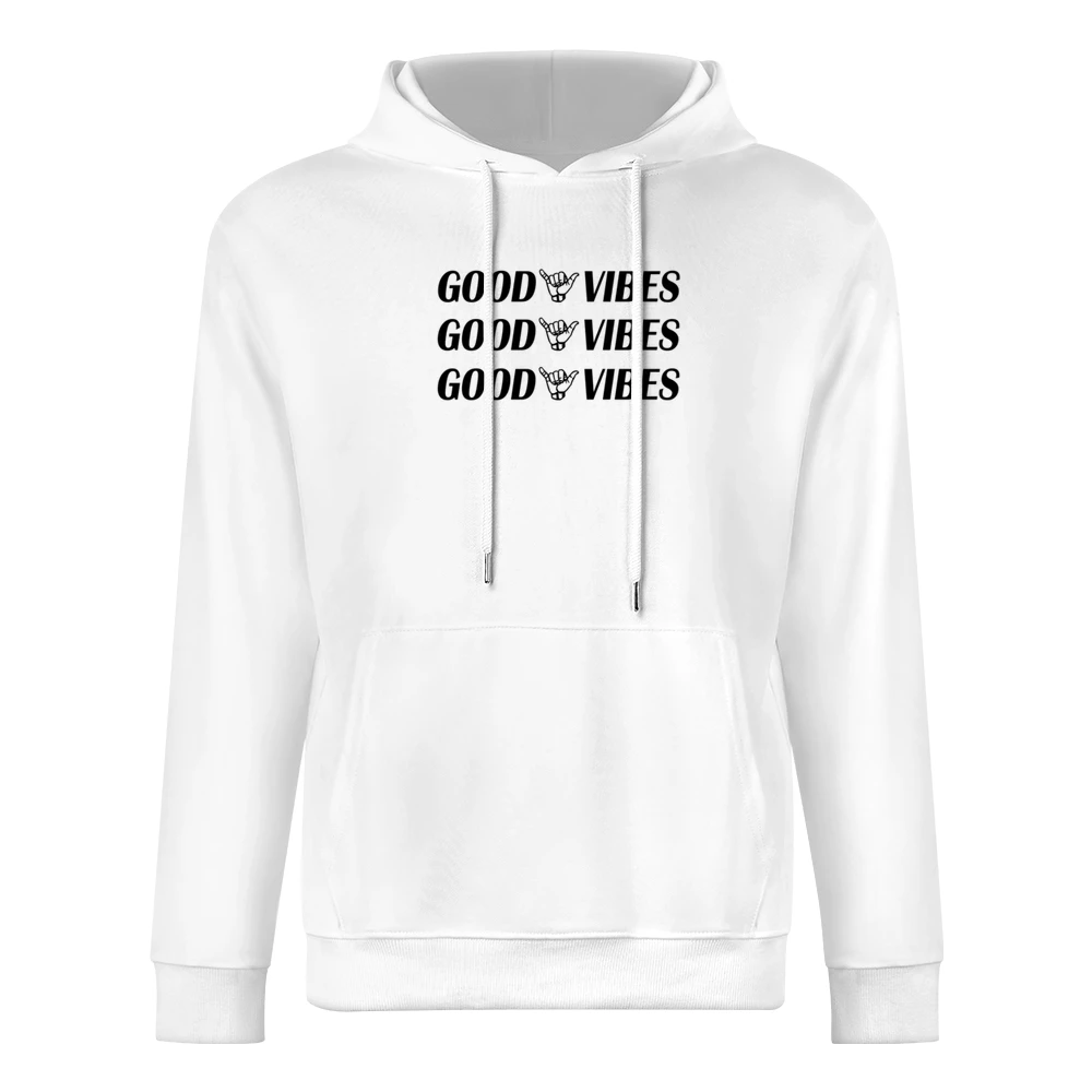 Good Vibes Fun Shaka Hand Cool Graphic Hang Loose Surfer European Size Men Hoodie