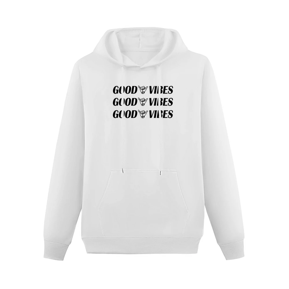 Good Vibes Fun Shaka Hand Cool Graphic Hang Loose Surfer Men Hoodie With Pocket