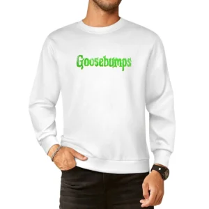 Goosebumps Fun Cool Vintage Style Distressed Look Retro Tv Show Graphi European Size Pullover Sweater