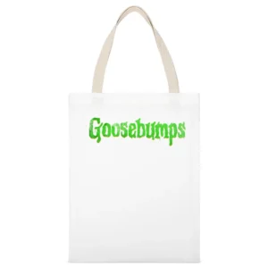 Goosebumps Fun Cool Vintage Style Distressed Look Retro Tv Show Graphi White Canvas Tote Shopping Bag