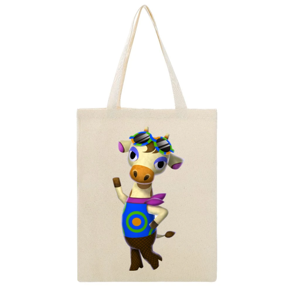 Gracie From Animal Crossing Nintendo Character Video Game Beige Canvas Tote Shopping Bag