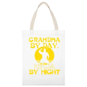 Grandma By Day Ninja By Night Tshirt White Canvas Tote Shopping Bag