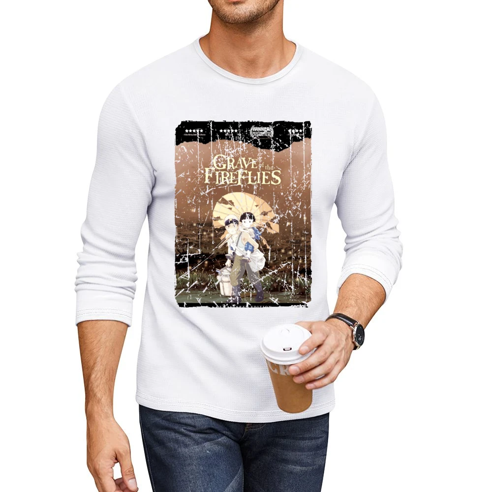 Grave Of The Fireflies Movie Poster Retro Aged Look Men CrewNeck Long Sleeve T-Shirt