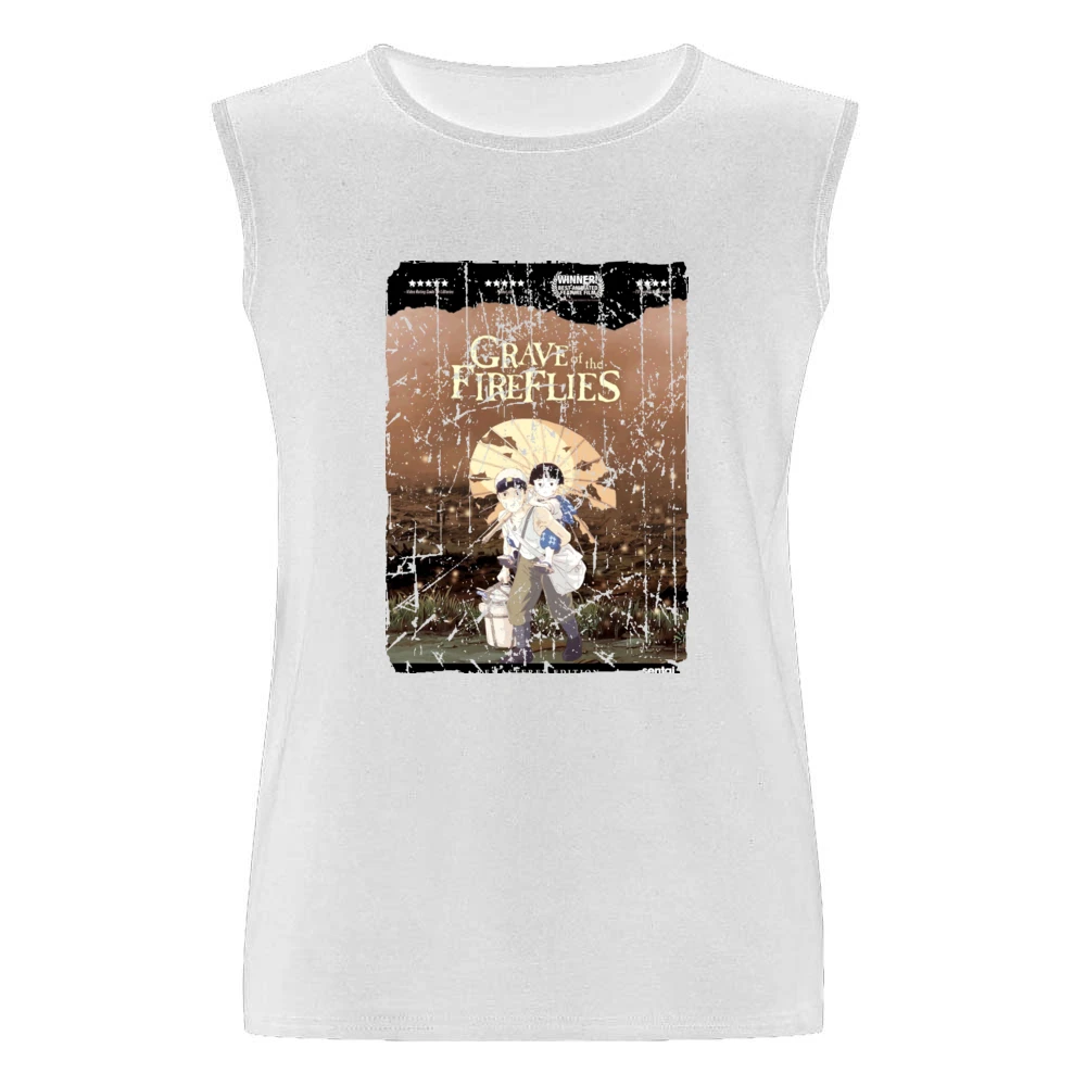 Grave Of The Fireflies Movie Poster Retro Aged Look Men Sleeveless T-Shirt