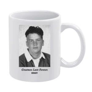 Greatness Lasts Forever Tom Brady Yearbook White Mug