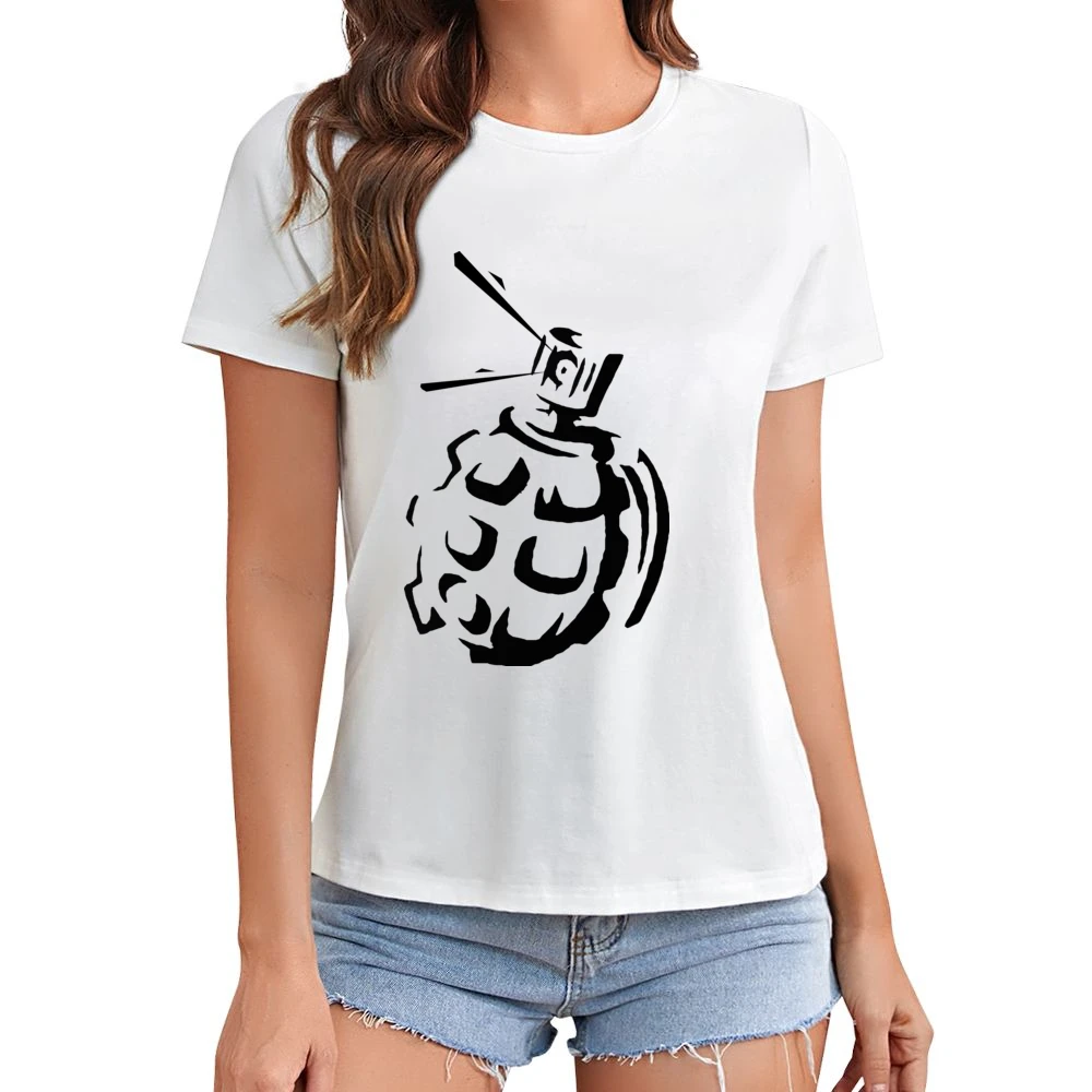 Grenade Tag Graffiti Art Asian Size Women Ladies T-shirt