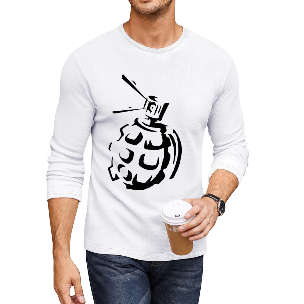 Grenade Tag Graffiti Art Men CrewNeck Long Sleeve T-Shirt