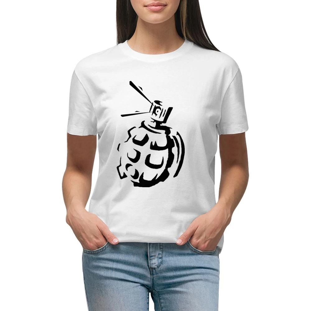 Grenade Tag Graffiti Art Premium Women Ladies T-shirt