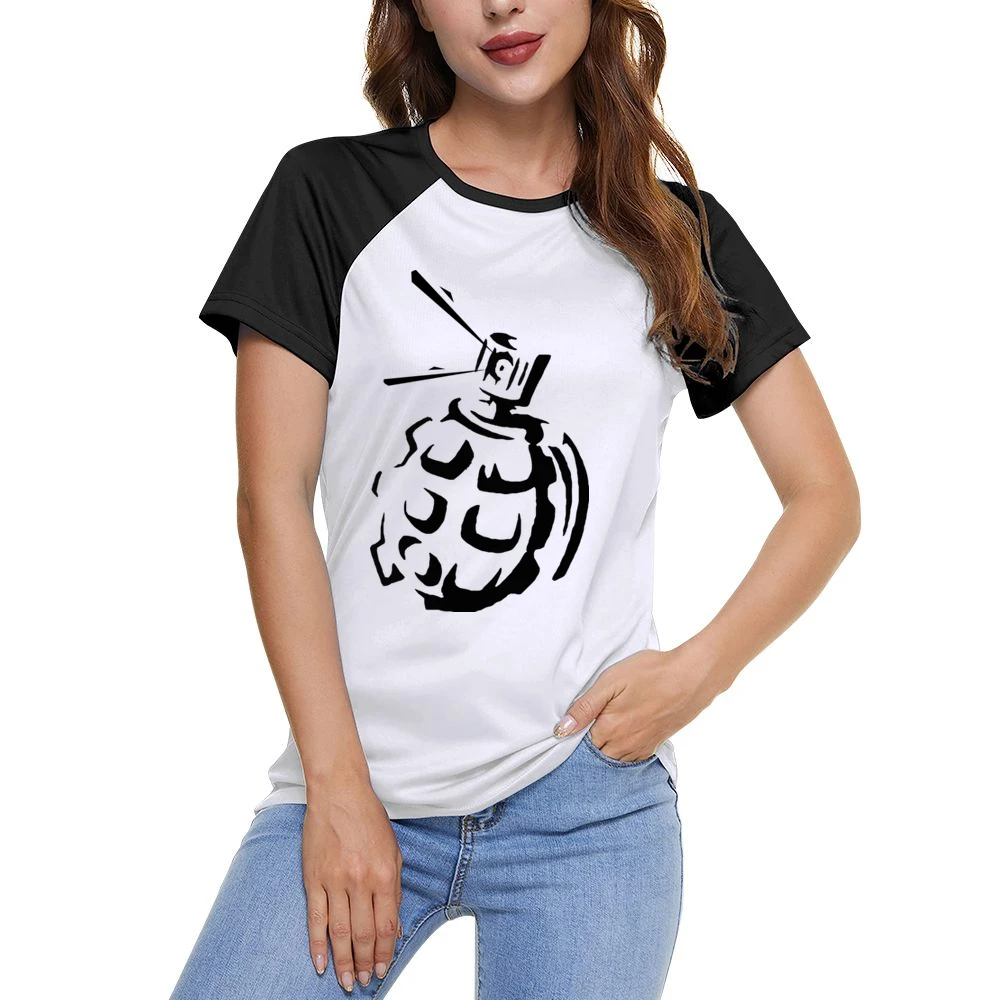 Grenade Tag Graffiti Art Women Ladies Short Sleeve T-Shirt
