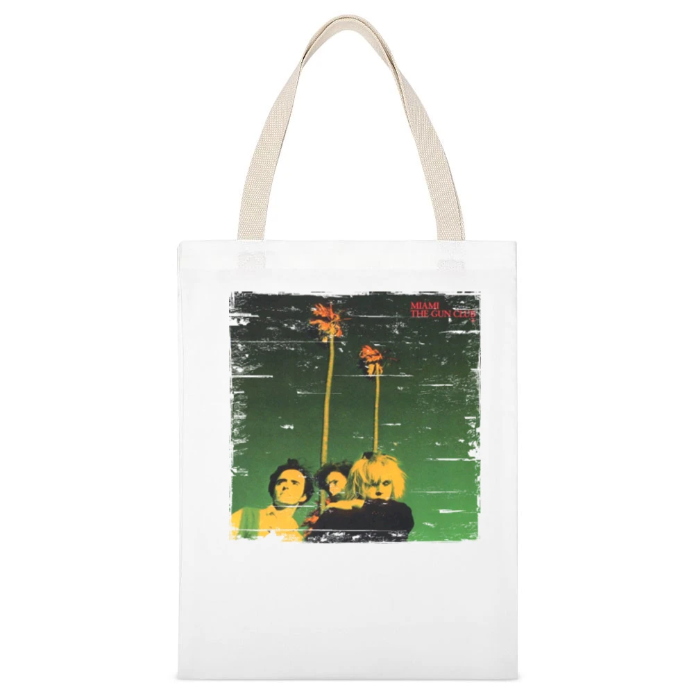 Gun Club Miami Album Cover Distressed Image White Canvas Tote Shopping Bag