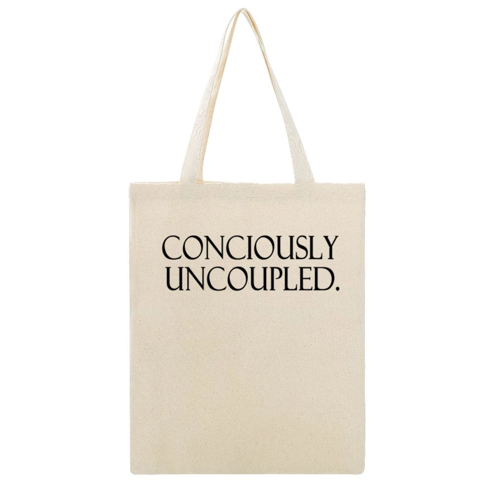 Gwyneth Paltrow Concious Uncoupling Beige Canvas Tote Shopping Bag