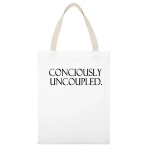 Gwyneth Paltrow Concious Uncoupling White Canvas Tote Shopping Bag