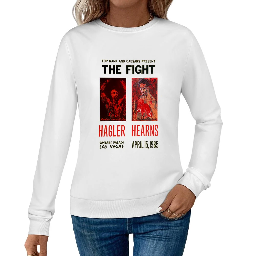 Hagler vs Hearns Boxing Fight Poster Women Pullover Sweatshirt