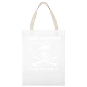 Half Man Half Biscuit Achtung Bono White Canvas Tote Shopping Bag