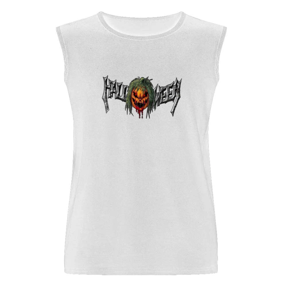 Halloween text with scary bloody pumpkin Men Sleeveless T-Shirt
