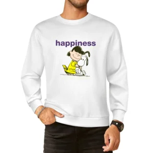 Happiness is a warm puppy - girls hugh a little dog European Size Pullover Sweater