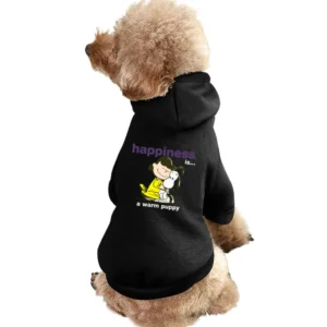 Happiness is a warm puppy - girls hugh a little dog Pet Apparel Clothes