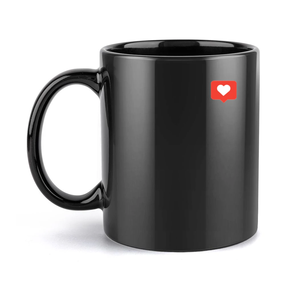 Heart Bubble Instagram Sticker Graphic Ladies Black Mug