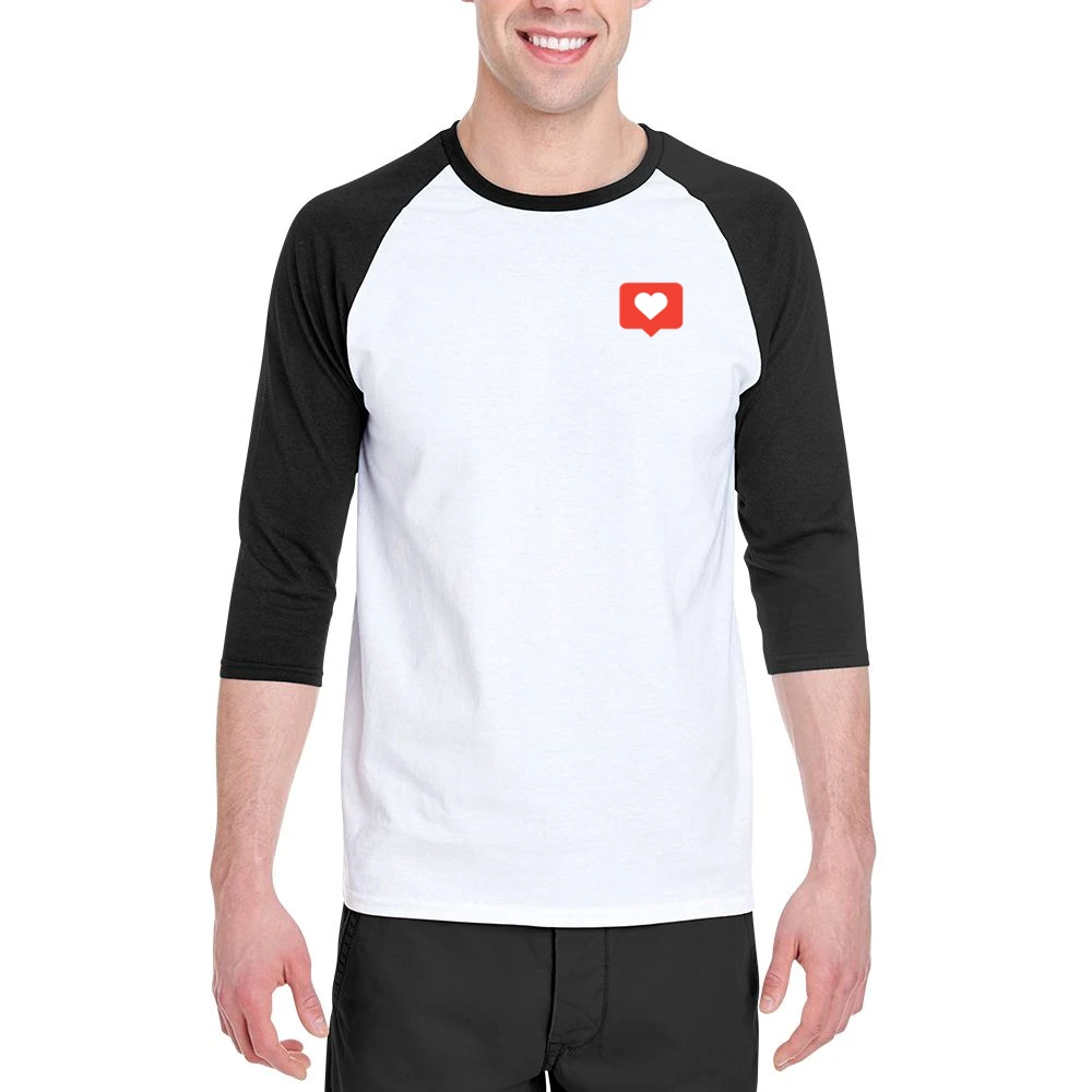 Heart Bubble Instagram Sticker Graphic Ladies Men 3/4 Sleeve T-Shirt