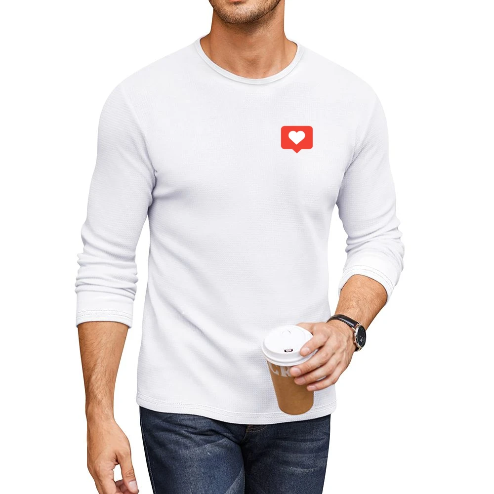 Heart Bubble Instagram Sticker Graphic Ladies Men CrewNeck Long Sleeve T-Shirt