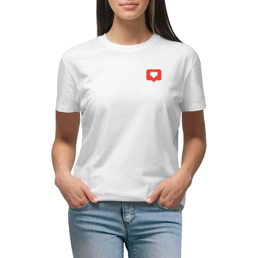 Heart Bubble Instagram Sticker Graphic Ladies Premium Women Ladies T-shirt