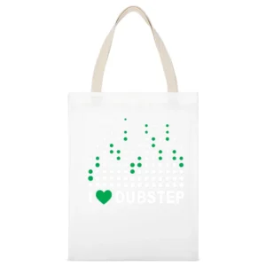 Heart Dubstep White Canvas Tote Shopping Bag