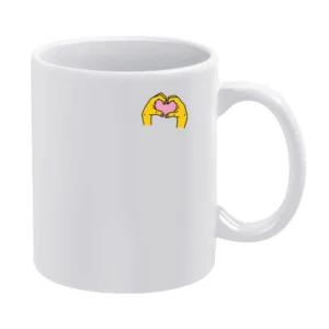 Heart Hands Instagram Sticker Graphic Crewneck Sweatshirt White Mug