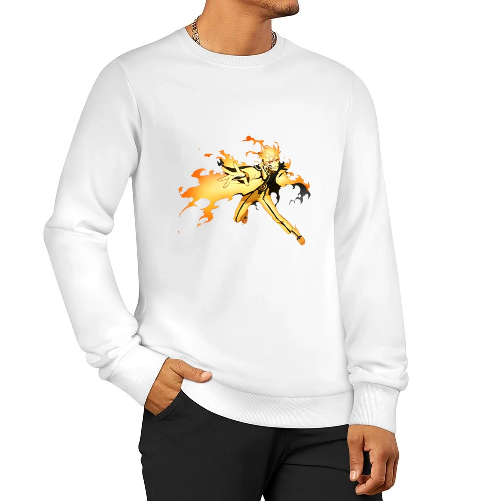Hermit Naruto sage mode with kurama nine tails beast chakra anime mang Men Pullover Sweatshirt