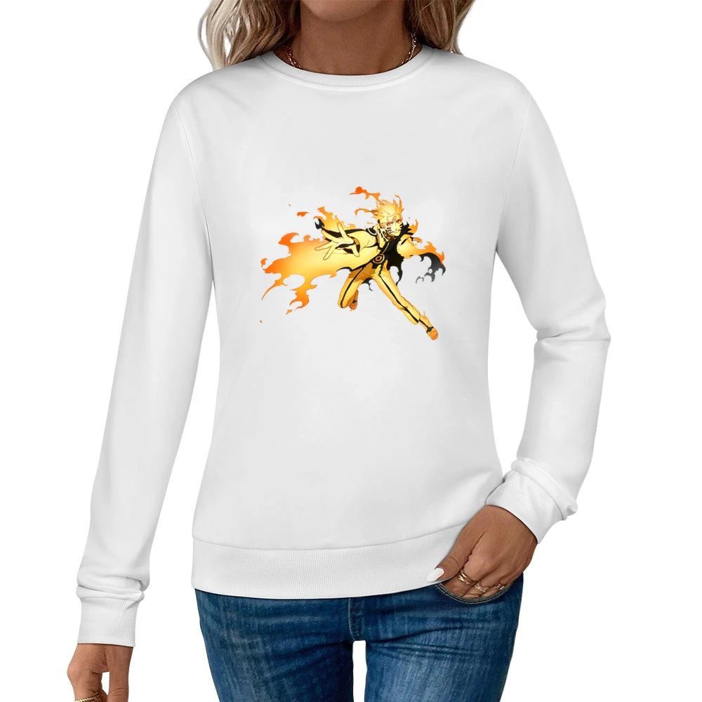 Hermit Naruto sage mode with kurama nine tails beast chakra anime mang Women Pullover Sweatshirt